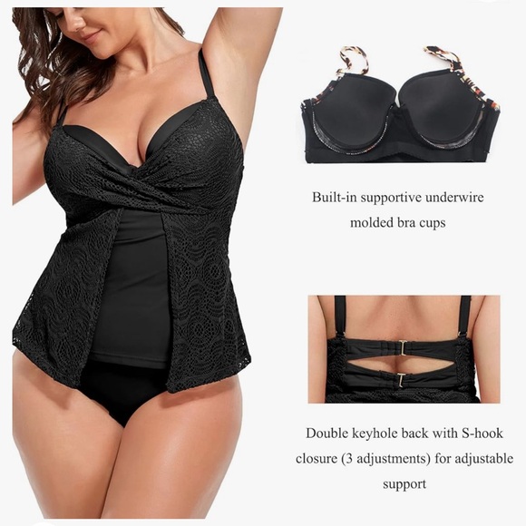 FULLFITALL | Tankini Top with Underwire & Tummy Control, Size 18, NWT - Picture 5 of 14